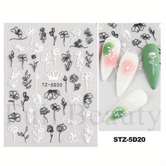 Gradient Butterfly Nail Stickers Self Adhesive Decals