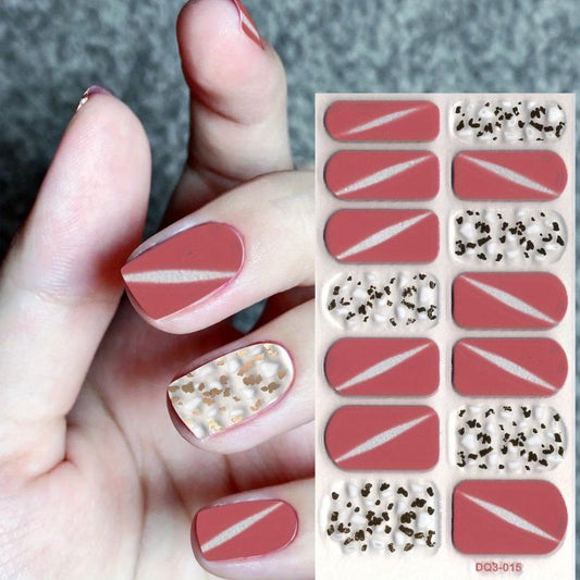 Glitter Sequins Nail Art Polish Stickers Full Wraps