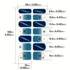 Glitter Sequins Nail Art Polish Stickers Full Wraps