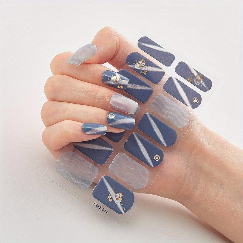 Glitter Sequins Nail Art Polish Stickers Full Wraps