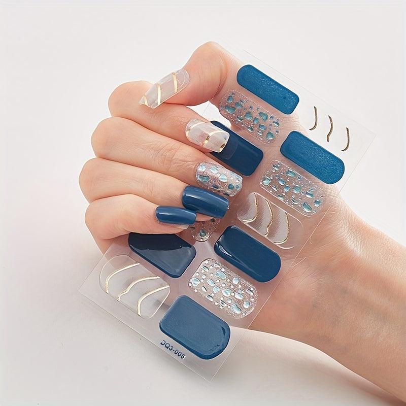 Glitter Sequins Nail Art Polish Stickers Full Wraps