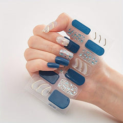 Glitter Sequins Nail Art Polish Stickers Full Wraps