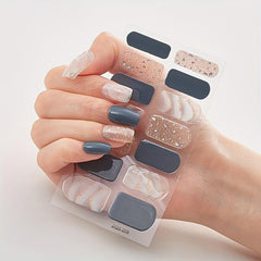 Glitter Sequins Nail Art Polish Stickers Full Wraps