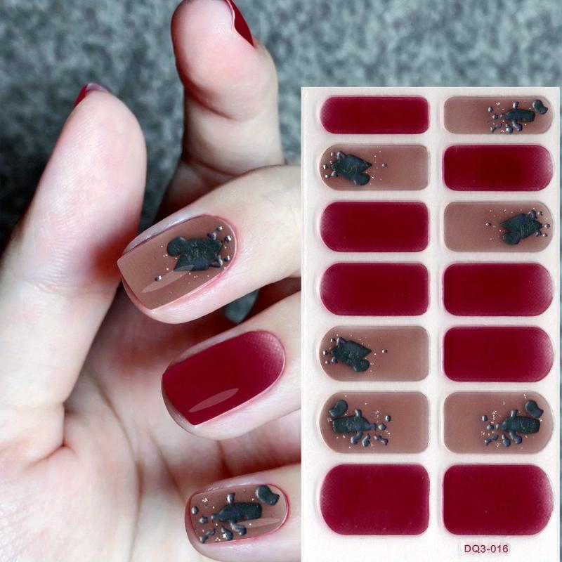 Glitter Sequins Nail Art Polish Stickers Full Wraps