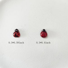 20 Pcs Ladybug Nail Art Resin Charms 3D Nail Decor