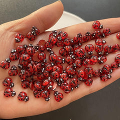 20 Pcs Ladybug Nail Art Resin Charms 3D Nail Decor