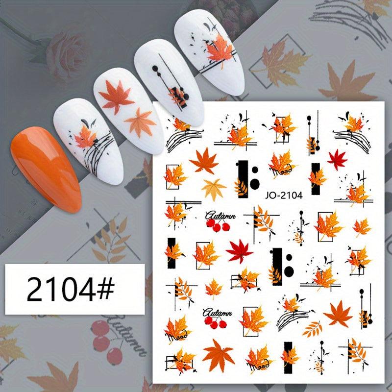 Maple Leaf Nail Art Stickers Self Adhesive Decals for DIY or Salon