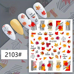 Maple Leaf Nail Art Stickers Self Adhesive Decals for DIY or Salon