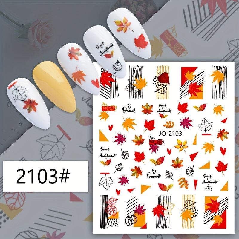 Maple Leaf Nail Art Stickers Self Adhesive Decals for DIY or Salon