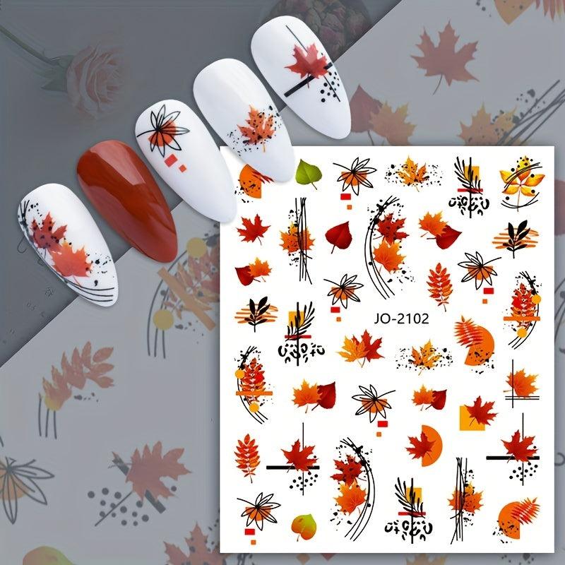 Maple Leaf Nail Art Stickers Self Adhesive Decals for DIY or Salon