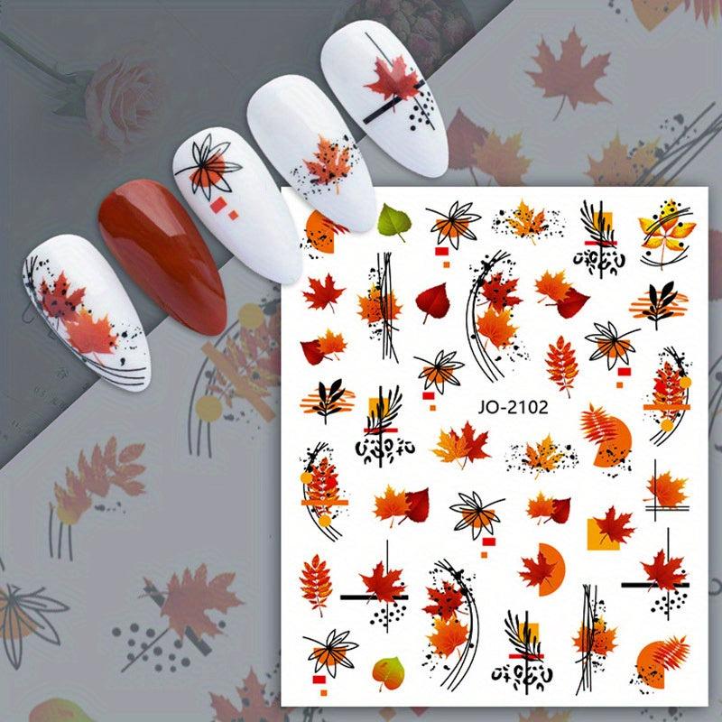 Maple Leaf Nail Art Stickers Self Adhesive Decals for DIY or Salon