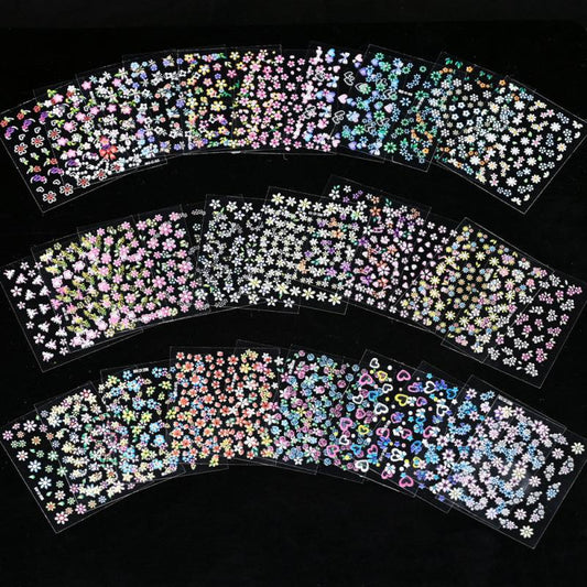 30pcs 3D Floral Nail Art Stickers Mix for Manicure and Decoration