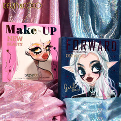 2-in-1 Eyeshadow & Highlighter Set - Matte, Shimmer, Metallic Shades