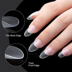 300PCS Soft Gel Nail Tips Full Cover Matte Almond Pre-shape Acrylic Nails