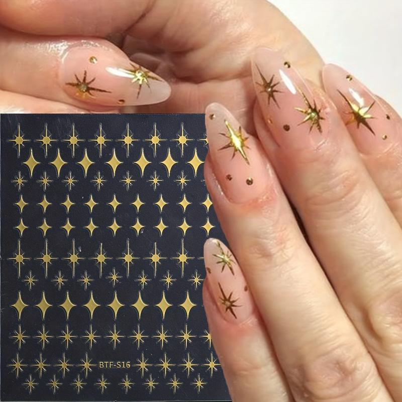 Golden Star Nail Art Stickers Self Adhesive And Decals