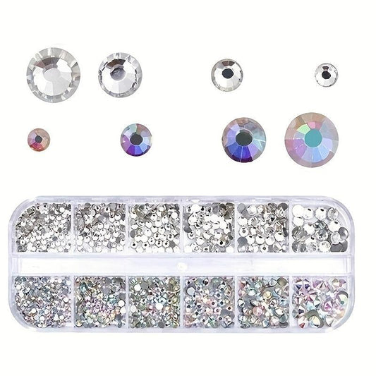AB Crystal Rhinestone Nail Art Decoration Mixed Size Dazzling Diamonds