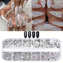AB Crystal Rhinestone Nail Art Decoration Mixed Size Dazzling Diamonds