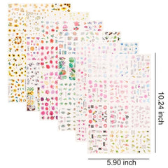 Watercolor Flowers Nail Art Stickers - Spring Summer Florals Leaves Decals