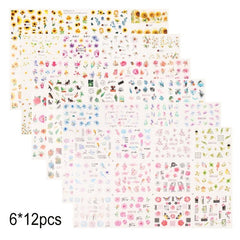 Watercolor Flowers Nail Art Stickers - Spring Summer Florals Leaves Decals