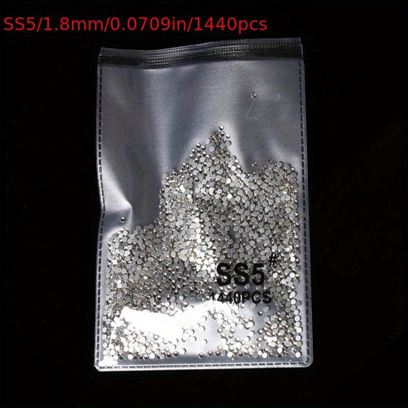 1440pcs Crystal AB Nail Art Rhinestones Round Beads Non Hotfix Flatback