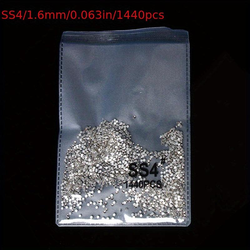 1440pcs Crystal AB Nail Art Rhinestones Round Beads Non Hotfix Flatback