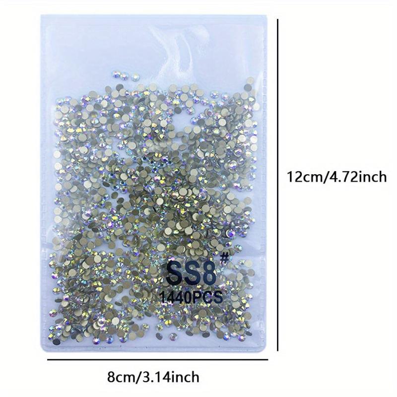 1440pcs AB Non Hotfix Rhinestones for Nail Art and Fabric Decorations
