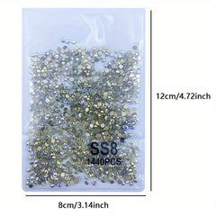 1440pcs AB Non Hotfix Rhinestones for Nail Art and Fabric Decorations