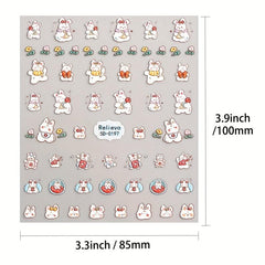 5D Cartoon Nail Art Stickers - Self Adhesive Decals for DIY Nail Art