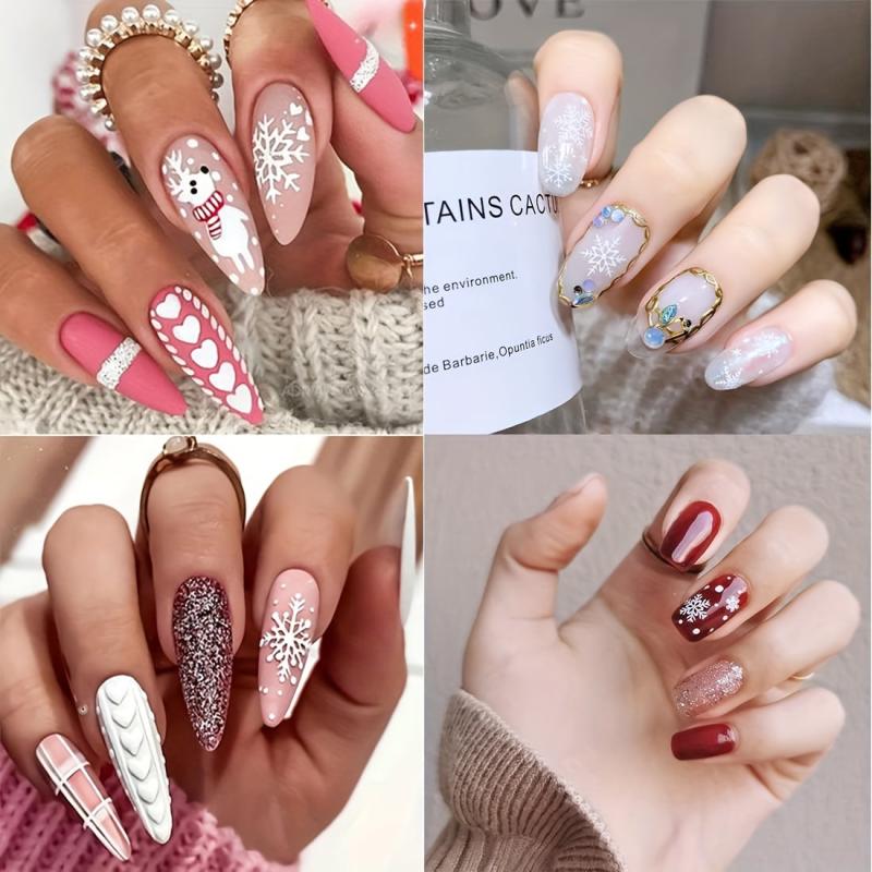 3D Christmas Nail Art Stickers Snowflake Nail Art Decals For DIY Or Nail Salons