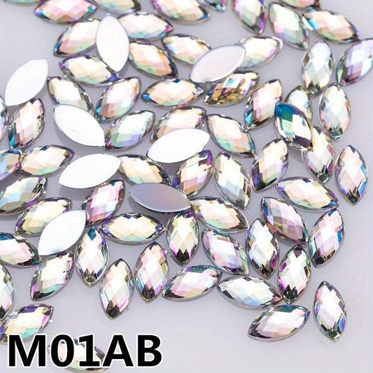 500 pcs Glitter Nail Art Rhinestones Mix Horse Eye Shape for Nails