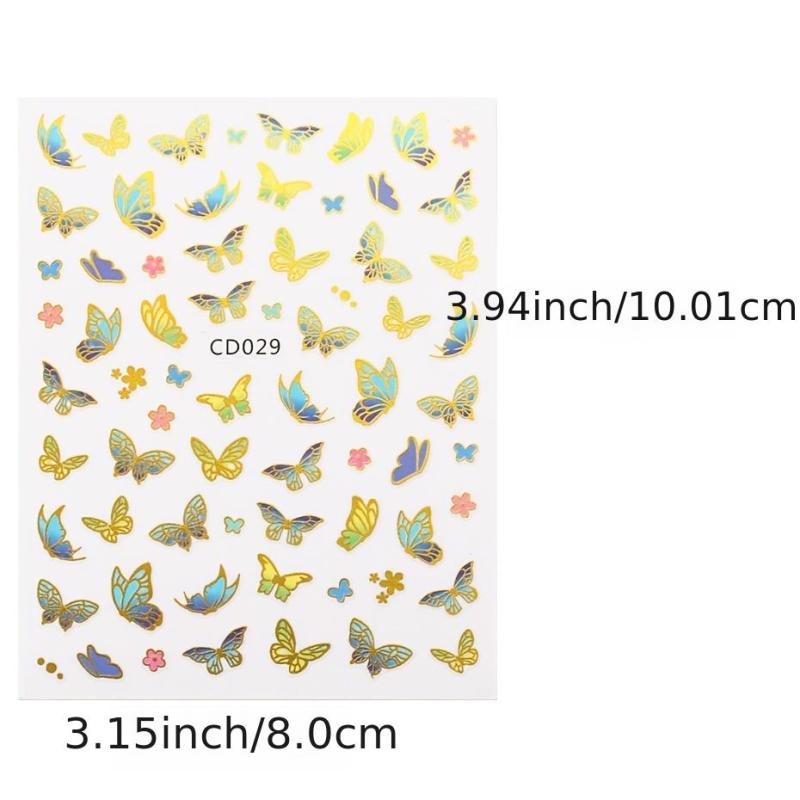 Bronzing Laser 3D Butterfly Nail Art Stickers