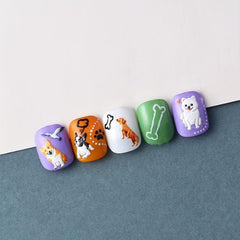 5D Cartoon Puppy Dog Nail Art Stickers Embossed Self Adhesive Decals