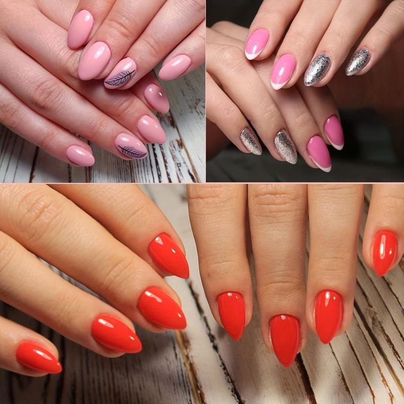 240pcs Soft Gel Nail Tips Half Matte Clear Acrylic Nail Tips