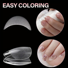 240pcs Soft Gel Nail Tips Half Matte Clear Acrylic Nail Tips