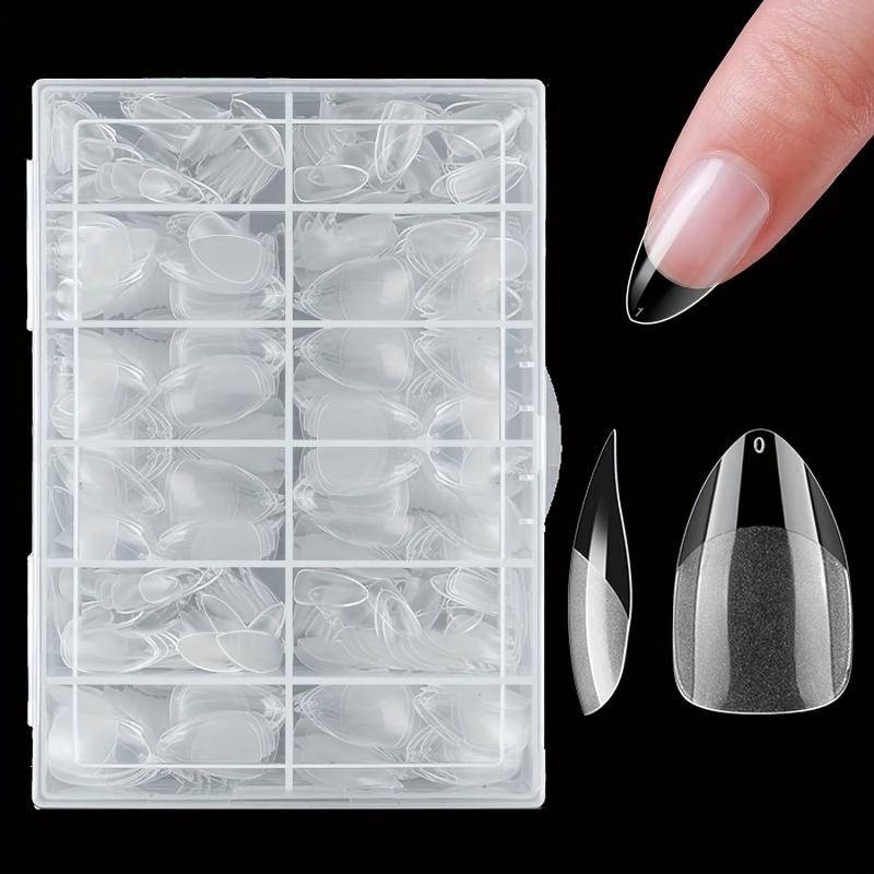240pcs Soft Gel Nail Tips Half Matte Clear Acrylic Nail Tips