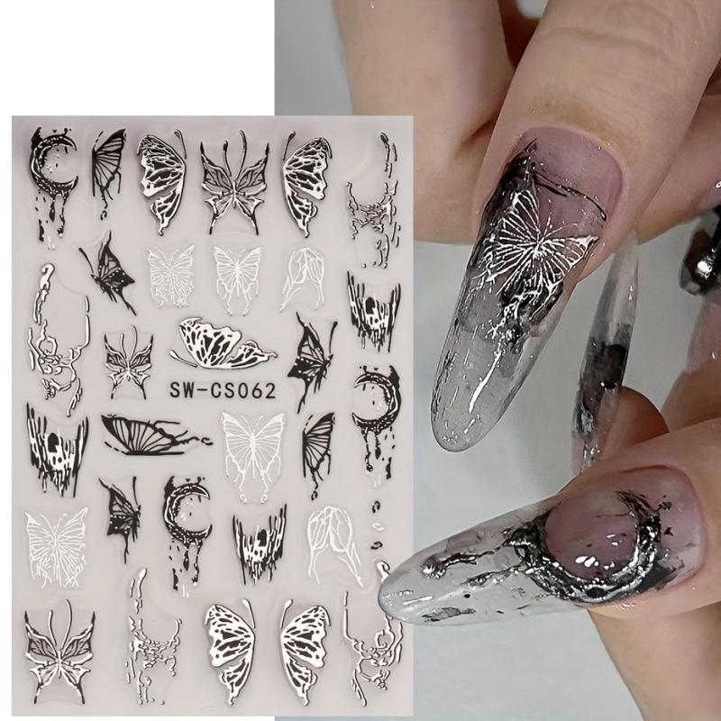 Butterfly Moon Nail Art Stickers for Acrylic Nails