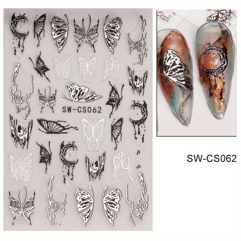 Butterfly Moon Nail Art Stickers for Acrylic Nails