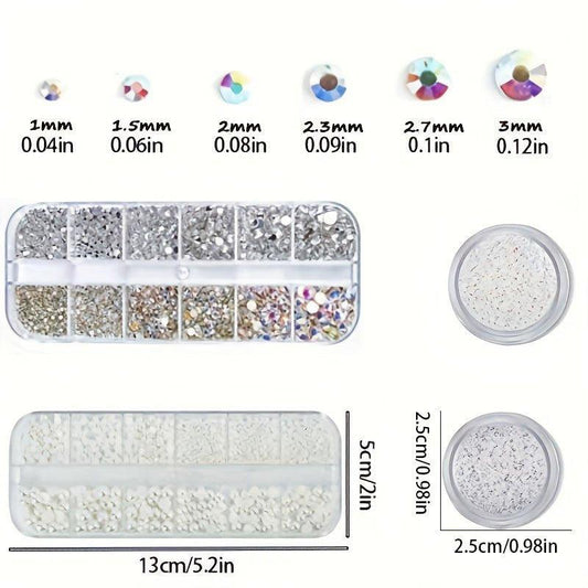 Nail Art Rhinestones Pearls Charms Crystals Gems Supplies