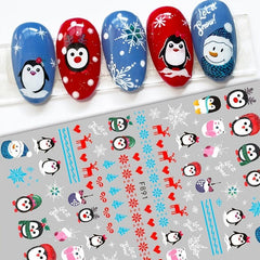 Christmas Nail Art Stickers Santa Claus Snowflake Adhesive Decals