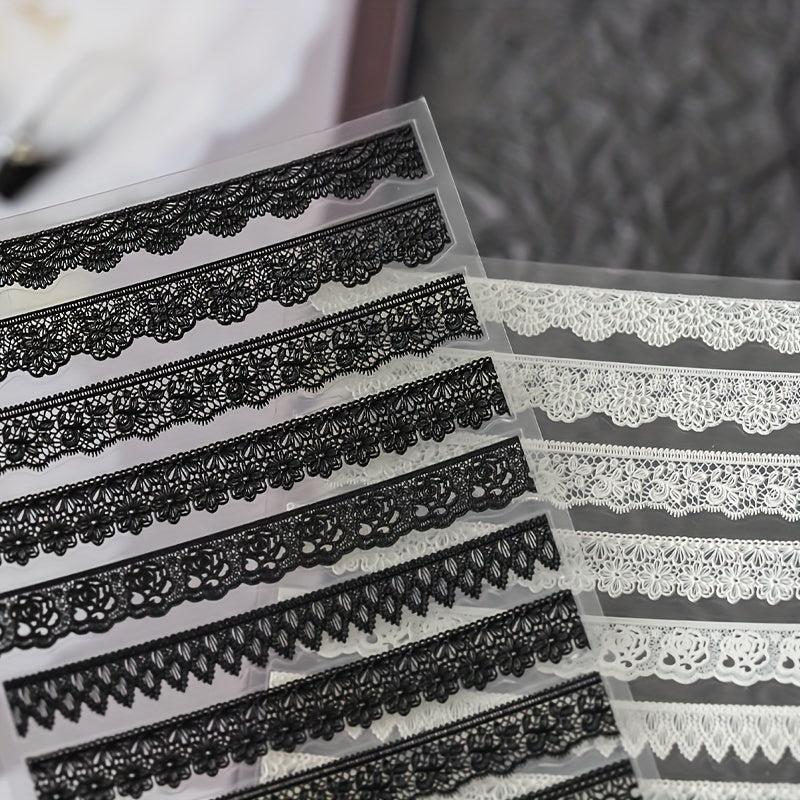 1 pc 5D Dream Lace Nail Art Stickers Embossed Relief Stick Tips DIY Nail