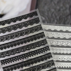1 pc 5D Dream Lace Nail Art Stickers Embossed Relief Stick Tips DIY Nail