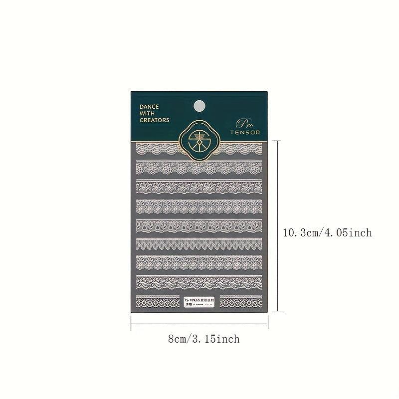 1 pc 5D Dream Lace Nail Art Stickers Embossed Relief Stick Tips DIY Nail