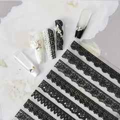 1 pc 5D Dream Lace Nail Art Stickers Embossed Relief Stick Tips DIY Nail