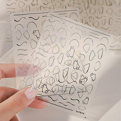 Irregular Line Nail Art Stickers - Self Adhesive Bronzing Decals