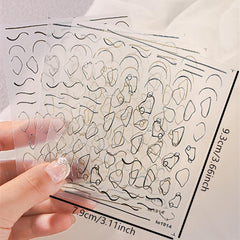 Irregular Line Nail Art Stickers - Self Adhesive Bronzing Decals