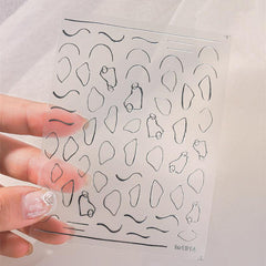 Irregular Line Nail Art Stickers - Self Adhesive Bronzing Decals