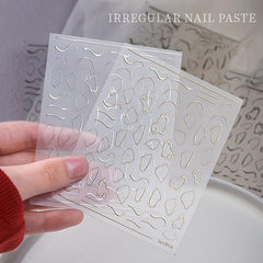 Irregular Line Nail Art Stickers - Self Adhesive Bronzing Decals