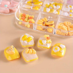 6 Grids Resin Nail Charm Cheese Banana Egg DIY Decoration