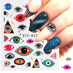 European American Nail Stickers with God Eyes