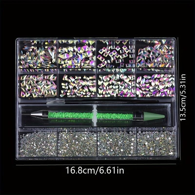 3D Red Rhinestones for Nails Sparkling Crystals DIY Nail Art